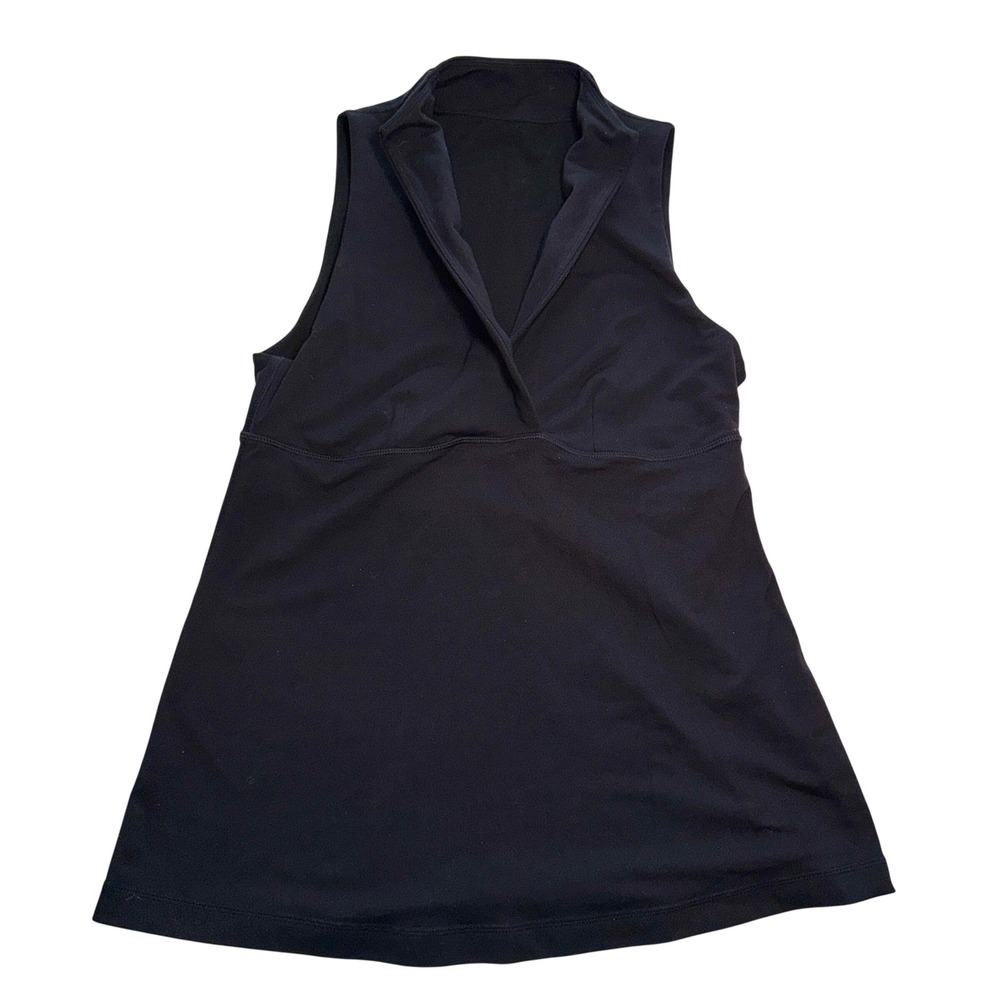 Lululemon Black Crossover V-Neck Sleeveless Yoga Tank Top Size 12 Activewear